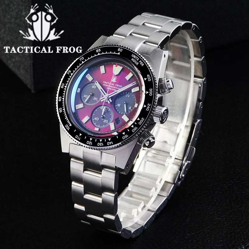 Seiko Watch Prospex - ยุทธวิธีกบChronographนาฬิกาV2 พลังงานแสงอาทิตย์VS75A Eco-Driveควอตซ์ 20Bar LuminousเซรามิคBezel Sapphireผู้ชายหรูหรานาฬิกาข้อมือดําน้ํา